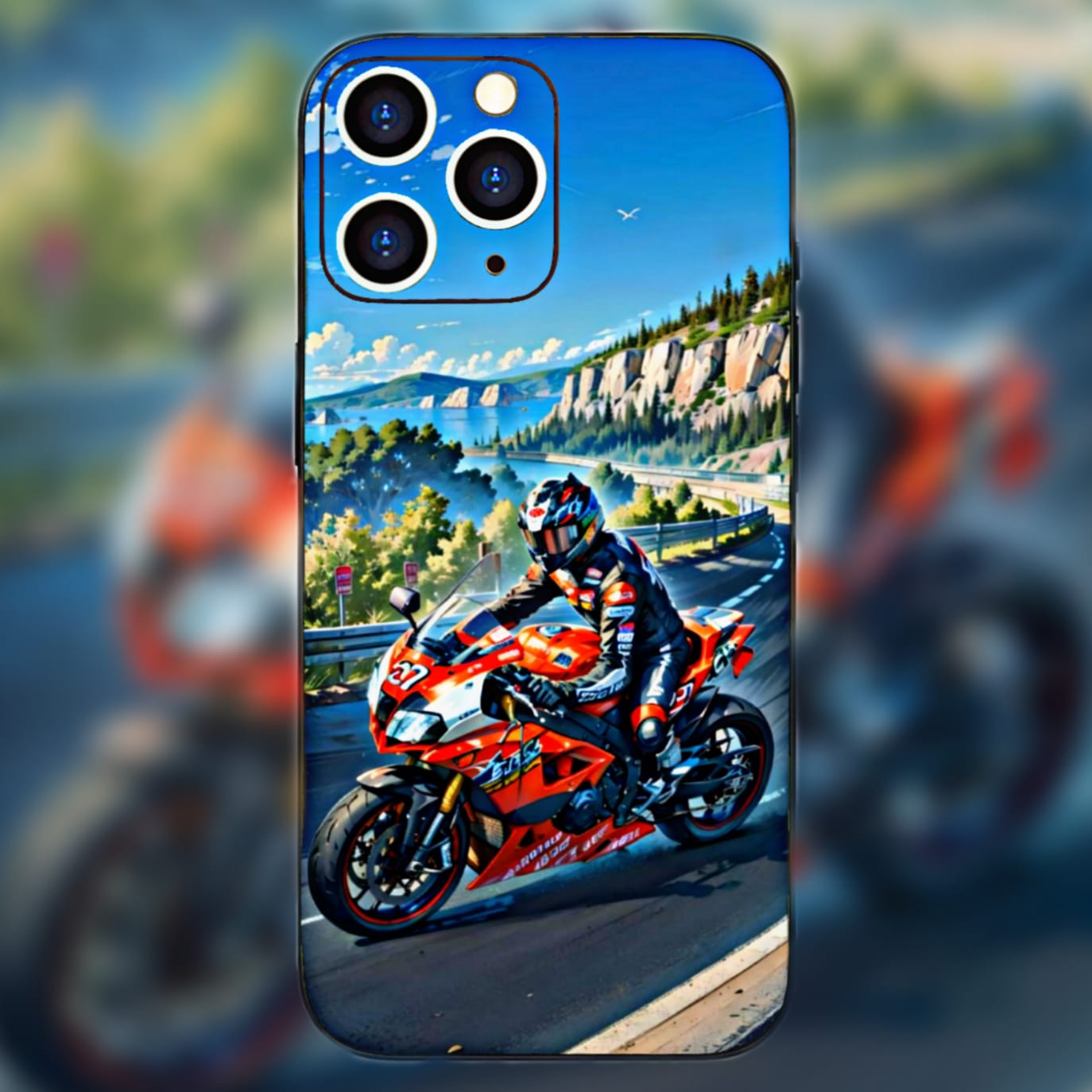 riding heavy bike mobile skin