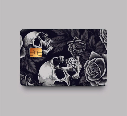 skull & flower art  ATM skin wrap