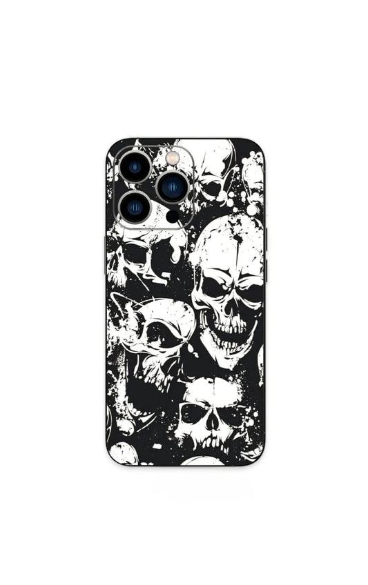 white skull phone skin